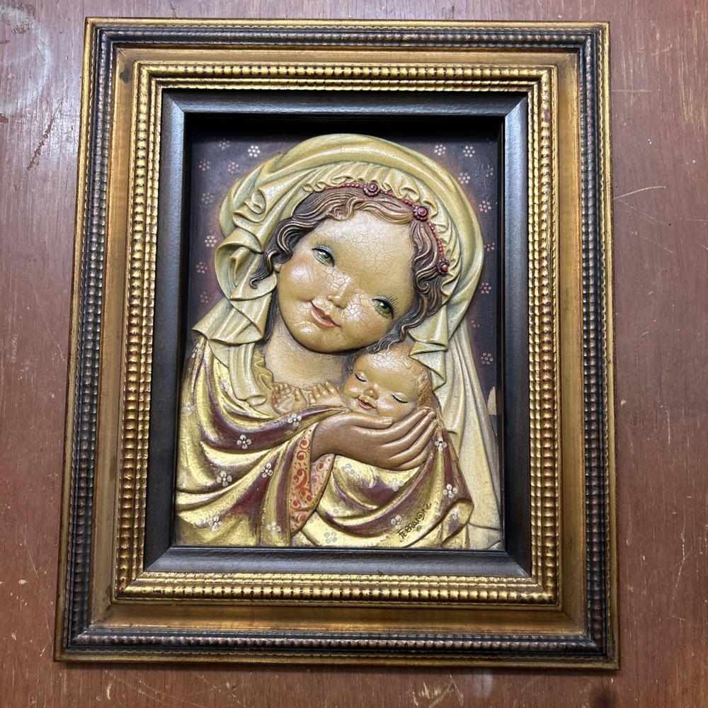 Hand Carved Relief Anri Ferrandiz Madonna W Diadem Limited Early Edition 8/1000